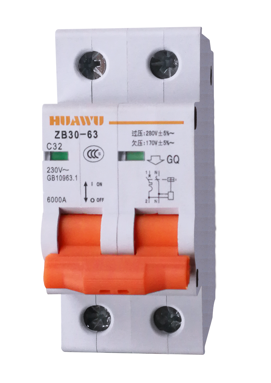 ZB30-63/2GY(QY\GY)帶過壓(欠壓、過欠壓)保護(hù)小型斷路器